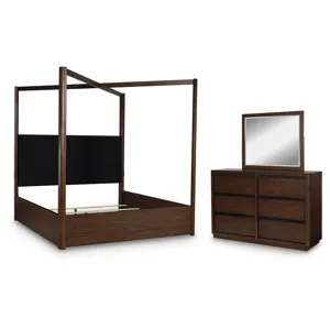 Dilenno Queen Canopy Bed, Dresser and Mirror