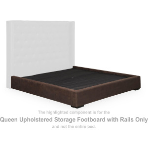 Lavernty Queen Upholstered Storage Footboard with Rails