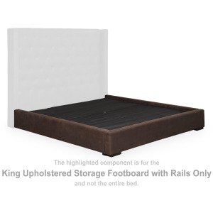 Lavernty King Upholstered Storage Footboard with Rails