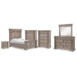 Blairhurst Queen Panel Bed, Dresser, Mirror, 2 Chests and Nightstand