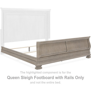 Lexorne Queen Sleigh Footboard with Rails