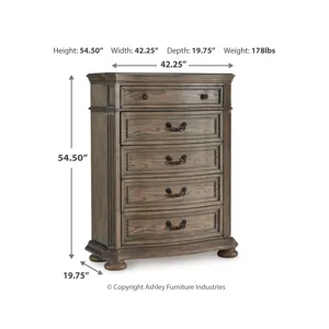 Ardenfield California King Sleigh Bed, Chest and Nightstand