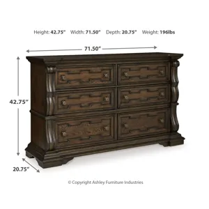 Maylee Queen Upholstered Panel Bed, Dresser and 2 Nightstands