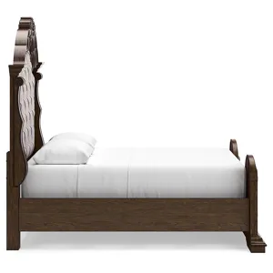 Maylee Queen Upholstered Panel Bed, Dresser, Mirror and Nightstand