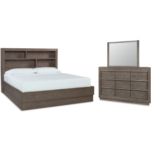 Anibecca Queen Bookcase Bed, Dresser and Mirror