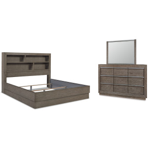 Anibecca California King Bookcase Bed, Dresser and Mirror