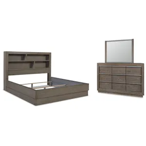 Anibecca California King Bookcase Bed, Dresser and Mirror