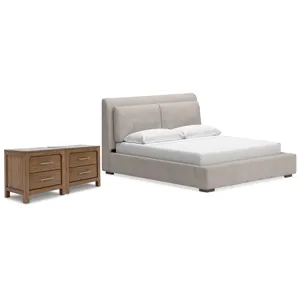 Cabalynn King Upholstered Bed and 2 Nightstands