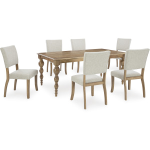 RYBERGSTON DINING TABLE & 6 CHAIRS