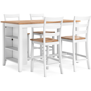 Gesthaven Counter Height Dining Table and 4 Barstools