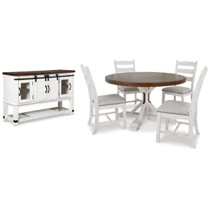 Valebeck Dining Table, 4 Chairs and Server