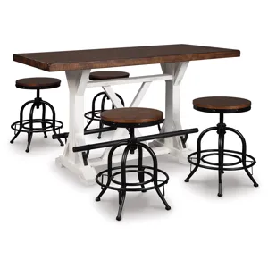 Valebeck Counter Height Dining Table and 4 Barstools