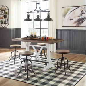 Valebeck Counter Height Dining Table and 4 Barstools