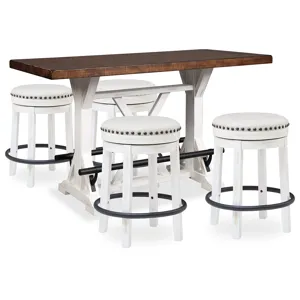 Valebeck Counter Height Dining Table and 4 Barstools