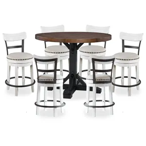 Valebeck Counter Height Dining Table and 6 Barstools