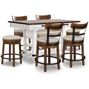 Valebeck Counter Height Dining Table and 6 Barstools