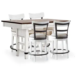 Valebeck Counter Height Dining Table and 4 Barstools