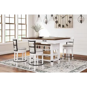 Valebeck Counter Height Dining Table and 4 Barstools