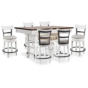 Valebeck Counter Height Dining Table and 6 Chairs