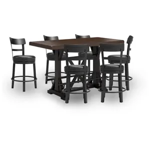 Valebeck Counter Height Dining Table and 6 Barstools