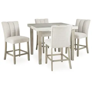 Karmenton Counter Height Dining Table and 4 Barstools
