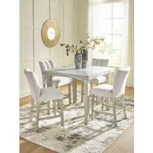 Karmenton Counter Height Dining Table and 4 Barstools