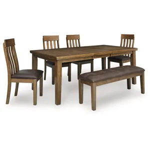 Urbinforte Extension Dining Table, 4 Chairs and Bench