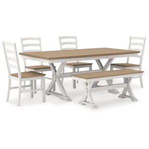 Westlinport Extension Dining Table, 4 Chairs and Bench