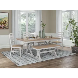 Westlinport Extension Dining Table, 4 Chairs and Bench