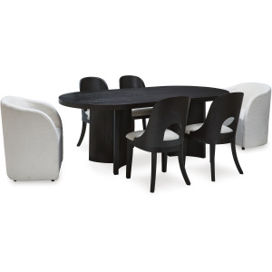 ROWANBECK DINING TABLE & 6 CHAIRS