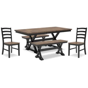Wildenauer Dining Table, 2 Chairs and 2 Benches