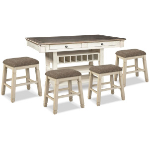 Bolanburg Counter Height Dining Table and 4 Barstools