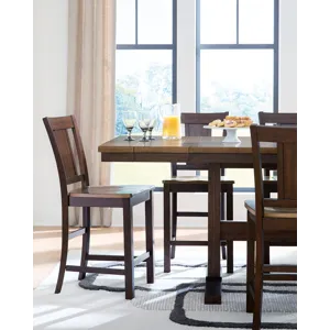 Anixburg Counter Height Extension Dining Table and 8 Barstools