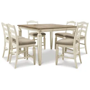 Realyn Counter Height Dining Table and 6 Barstools