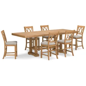 Havonplane Counter Height Extension Dining Table and 6 Barstools
