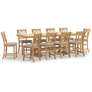 Havonplane Counter Height Dining Table and 10 Barstools