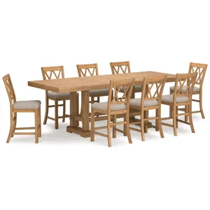 Havonplane Counter Height Dining Table and 8 Barstools