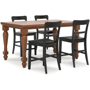 Greddinton Counter Height Dining Table and 4 Barstools