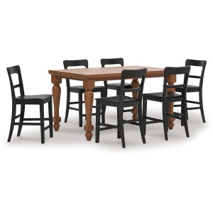 Greddinton Counter Height Dining Table and 6 Barstools