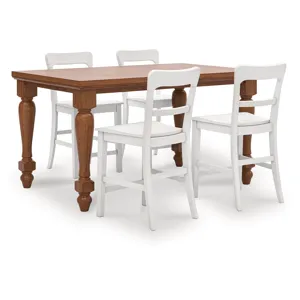 Greddinton Counter Height Dining Table and 4 Barstools