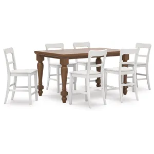 Greddinton Counter Height Dining Table and 6 Barstools
