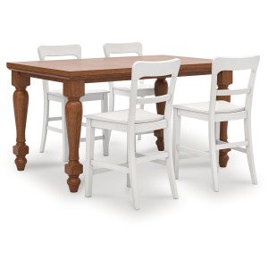 Greddinton Counter Height Dining Table and 4 Barstools