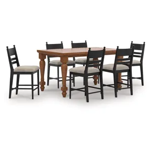 Greddinton Counter Height Dining Table and 6 Barstools