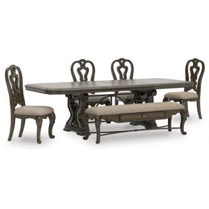 Maylee Extension Dining Table, 4 Chairs and Bench