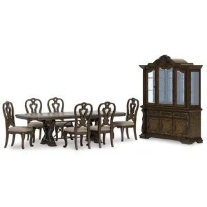 Maylee Dining Table with 6 Chairs and Buffet and Hutch