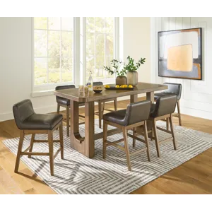 Cabalynn Counter Height Dining Table and 6 Barstools