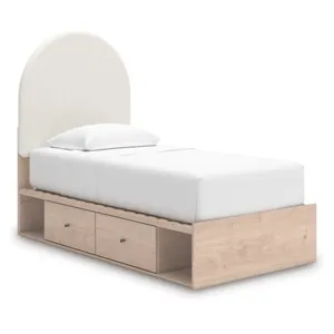 Arloster Twin Upholstered Panel Bed with Storage