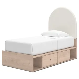 Shapella Twin Upholstered Panel Bed with Storage