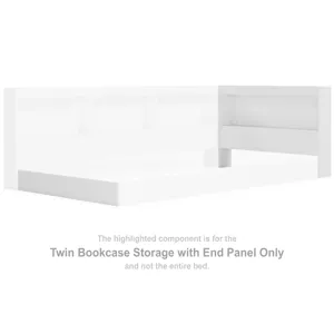 Piperton Twin Bookcase Storage with End Panel