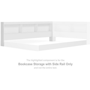 Piperton Bookcase Storage with Side Rail